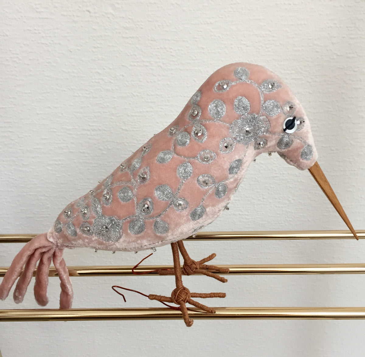 Anke Drechsel Luxus Kingfisher New Rose Silver Silk Velvet