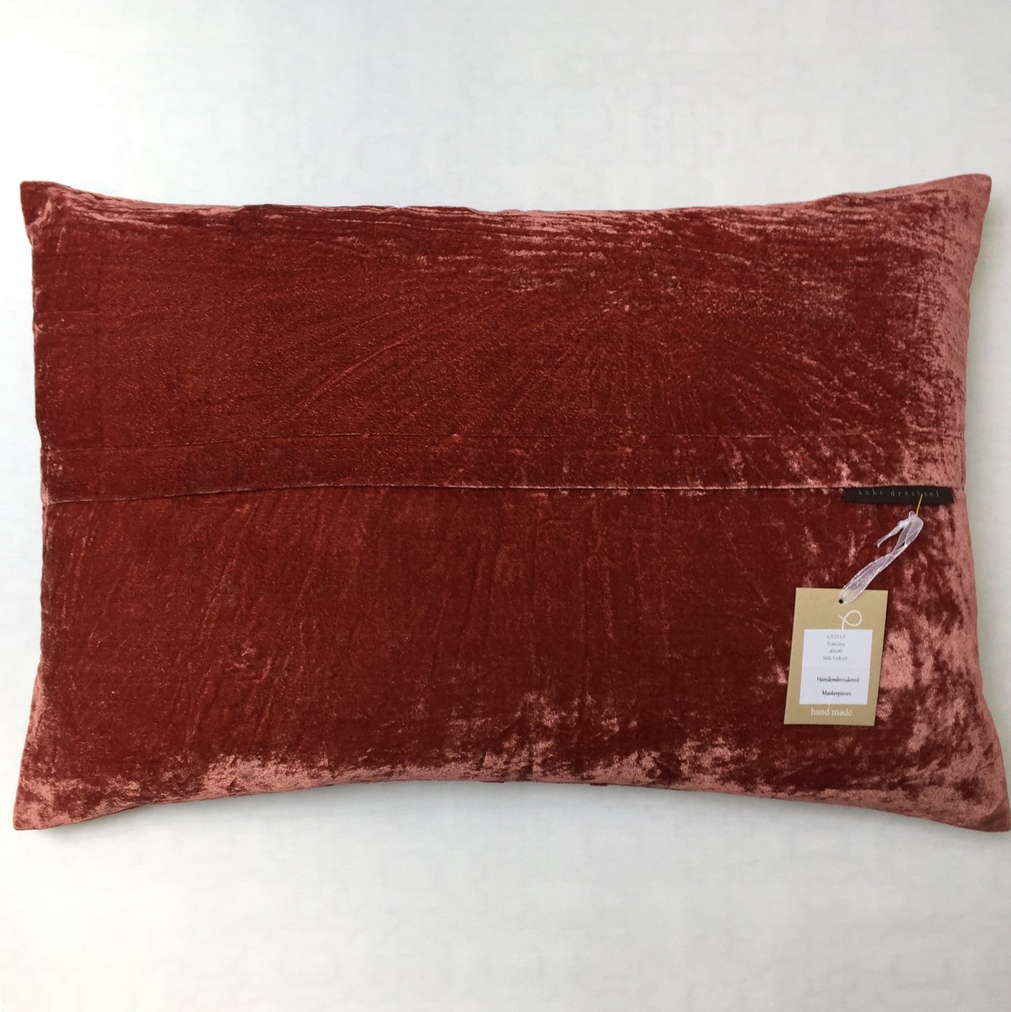 Anke Drechsel Kissen Meisterstück OLIVIA Toscana Metallic Bestickt Seiden Samt Wine Rot