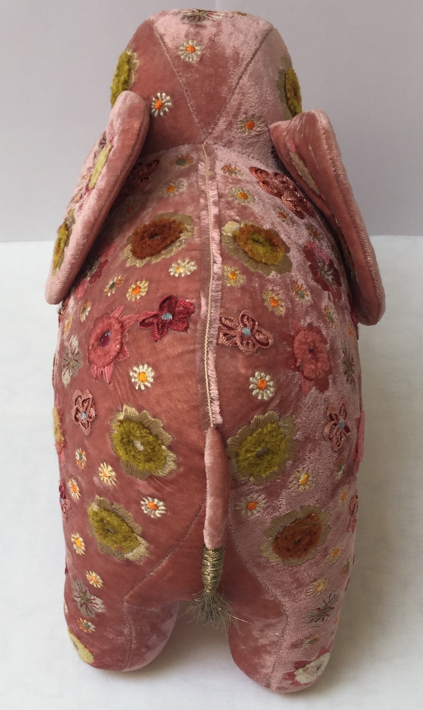 Anke Drechsel Elefant New Rose Bestickt Seiden Samt Rosa