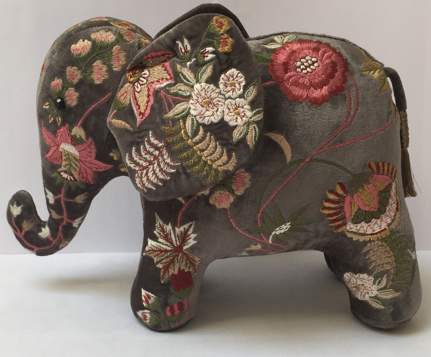Anke Drechsel Elefant MME BOVARY Smoke Bestickt Seiden Samt