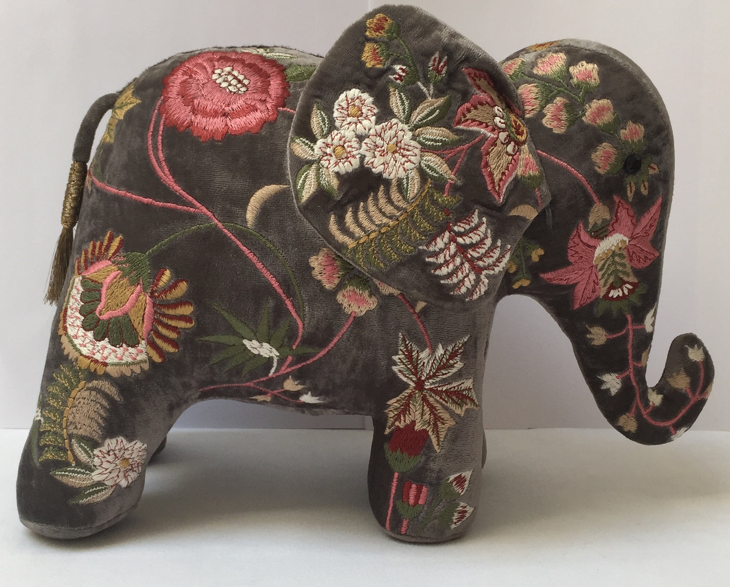 Anke Drechsel Elefant MME BOVARY Smoke Bestickt Seiden Samt