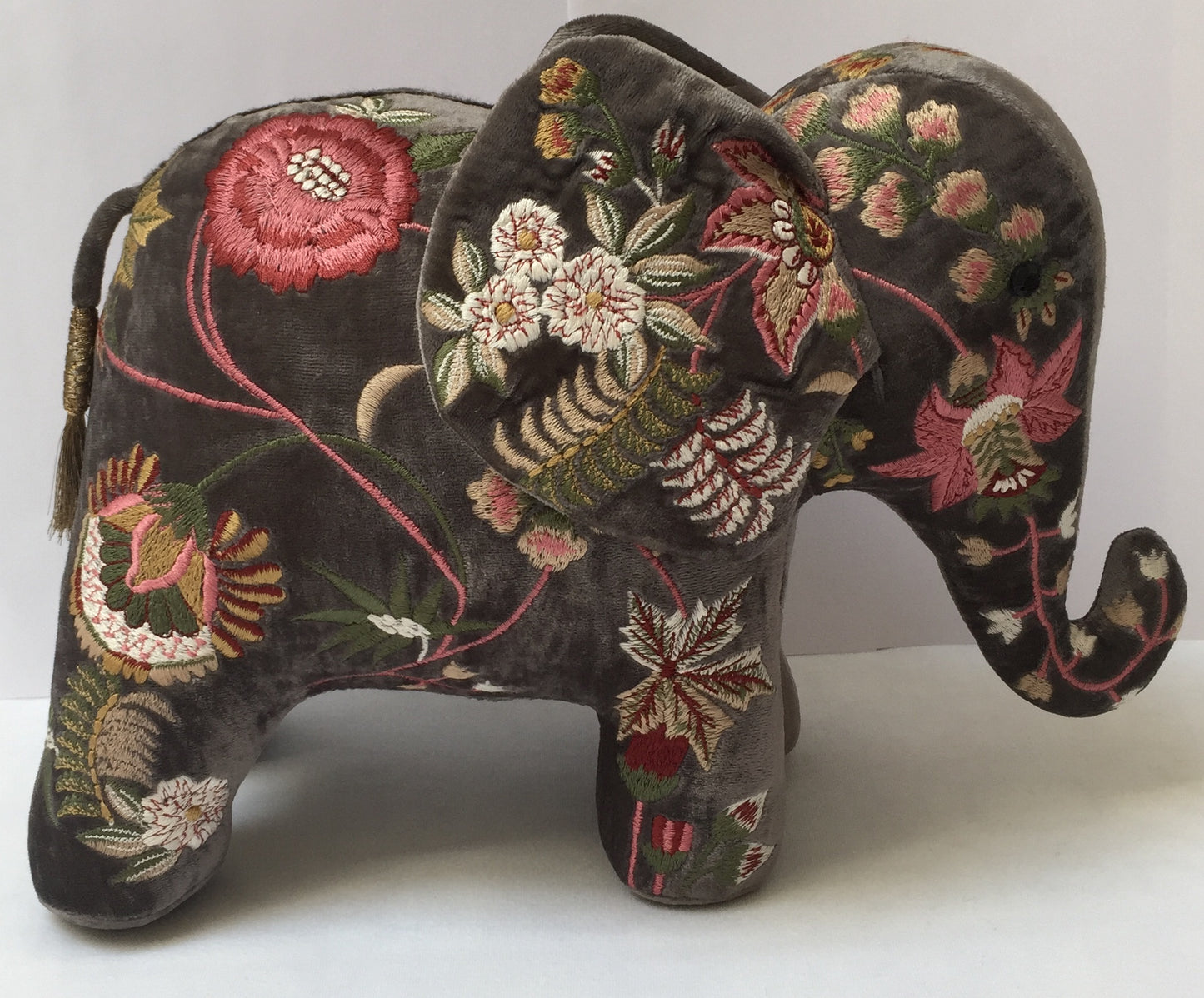 Anke Drechsel Elefant MME BOVARY Smoke Bestickt Seiden Samt