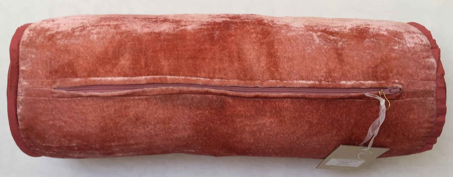 Anke Drechsel Bolster PLAIN Seide Border Shaded Rose Seiden Samt Rollkissen