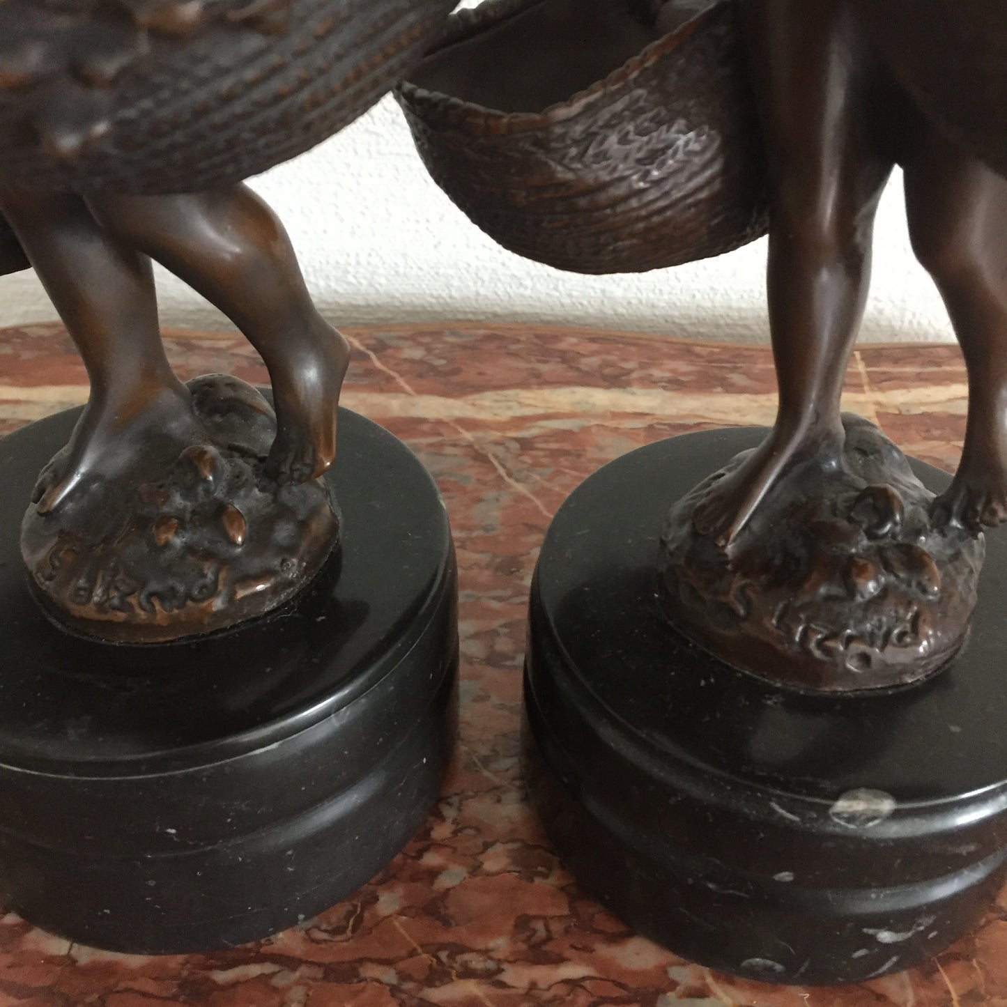 Skulptur Bronze Engel Frankreich Antike Statue 20.Jahrhundert Braun