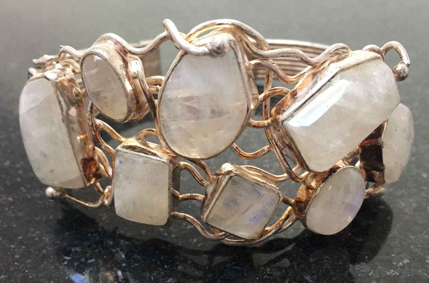 Armreif Alte Silber Armband Mondstein