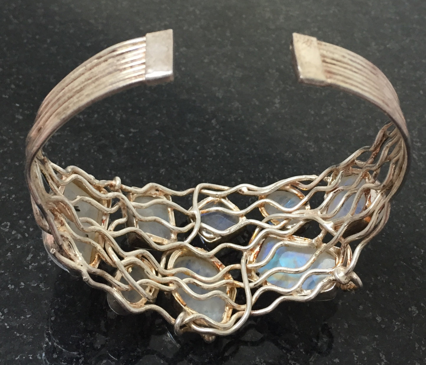 Armreif Alte Silber Armband Mondstein