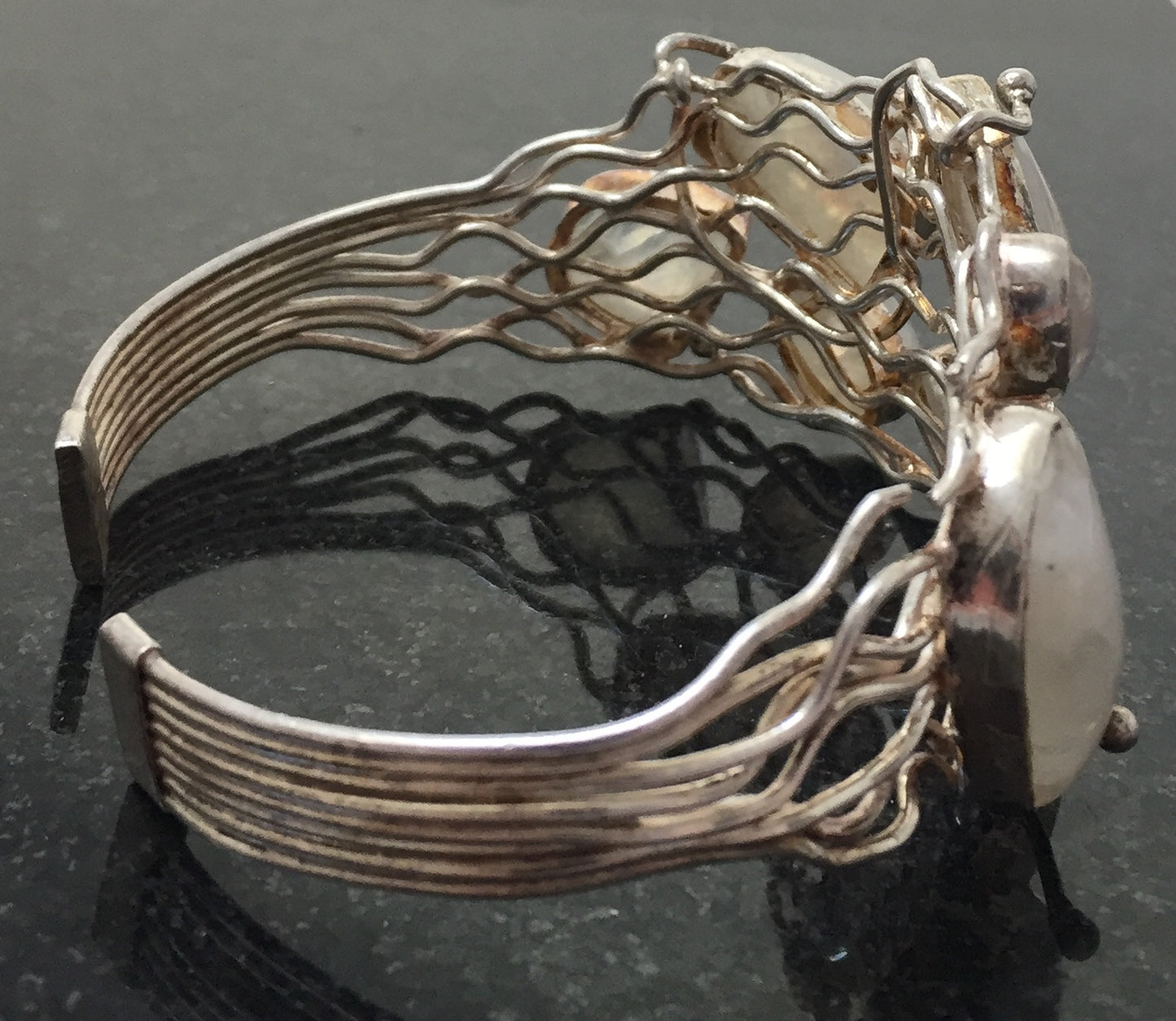 Armreif Alte Silber Armband Mondstein