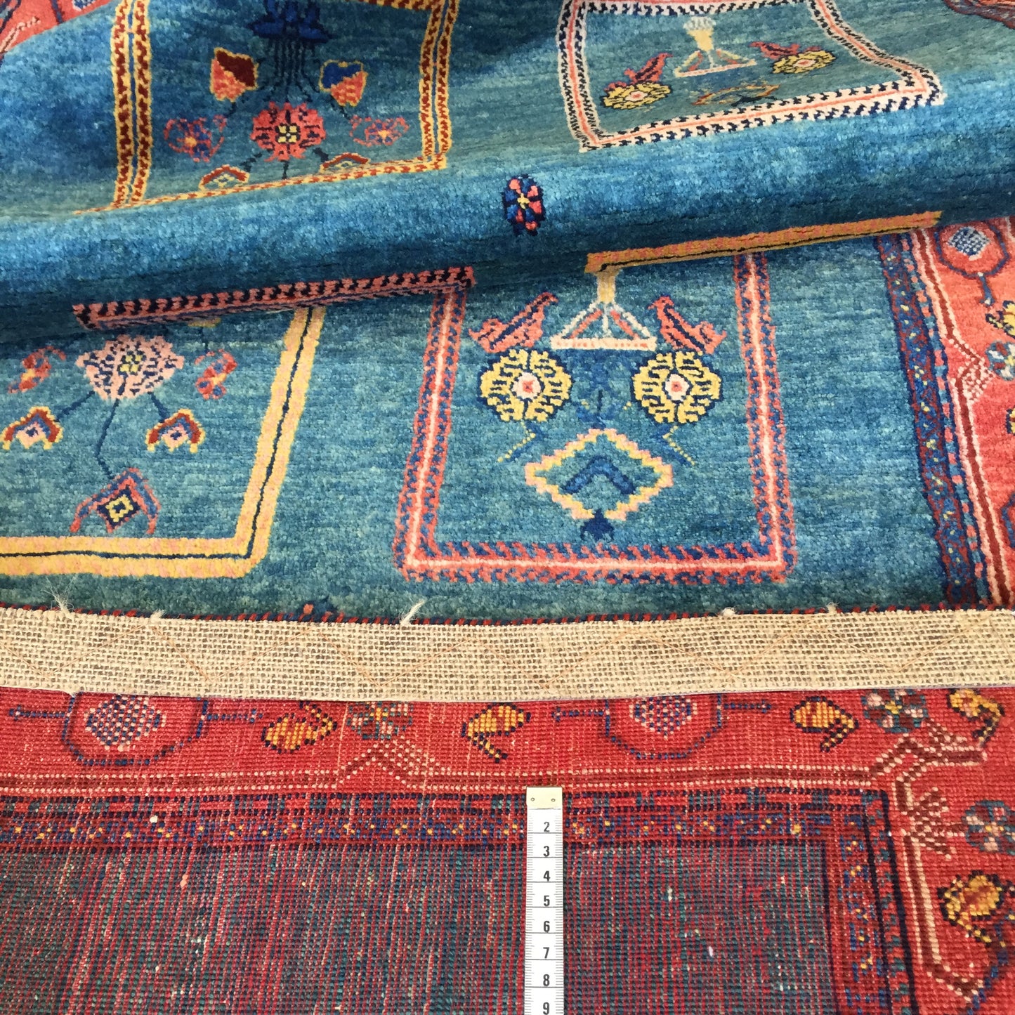 Teppich Läufer Perser Luribaft Türkis Blau Handgeknüpfte Orient