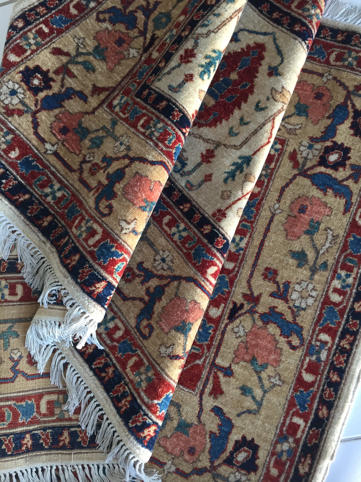 Teppich Unikat Afghan Ziegler Meisterarbeit Handgeknüpfte Orient Beige Mehrfarbig