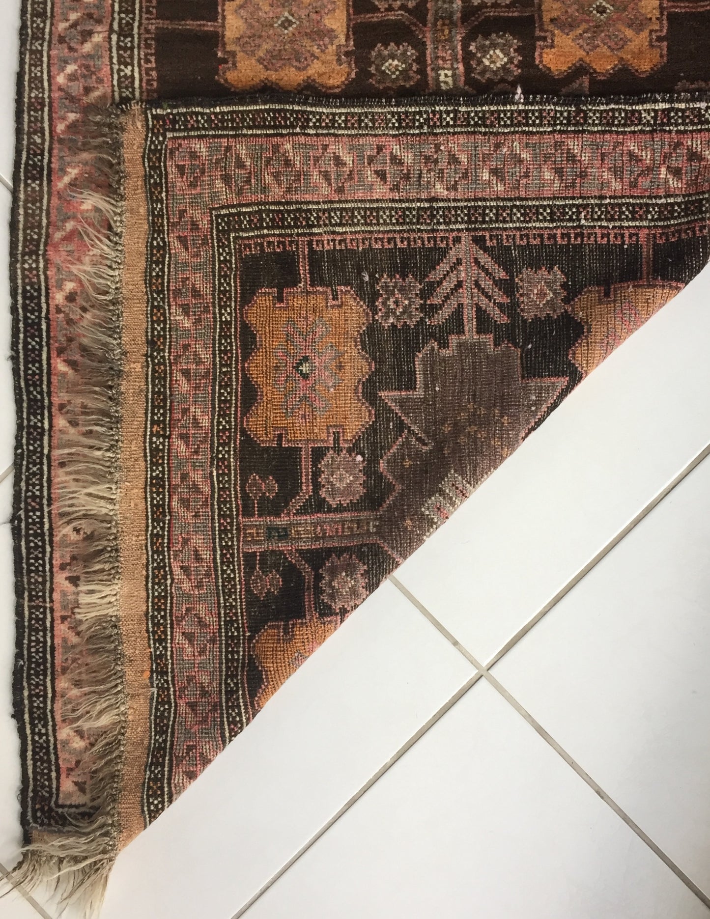 Teppich Alte Afghan Nomaden Lebensbaum Belutsch Handgeknüpfte Rosa Braun Beige