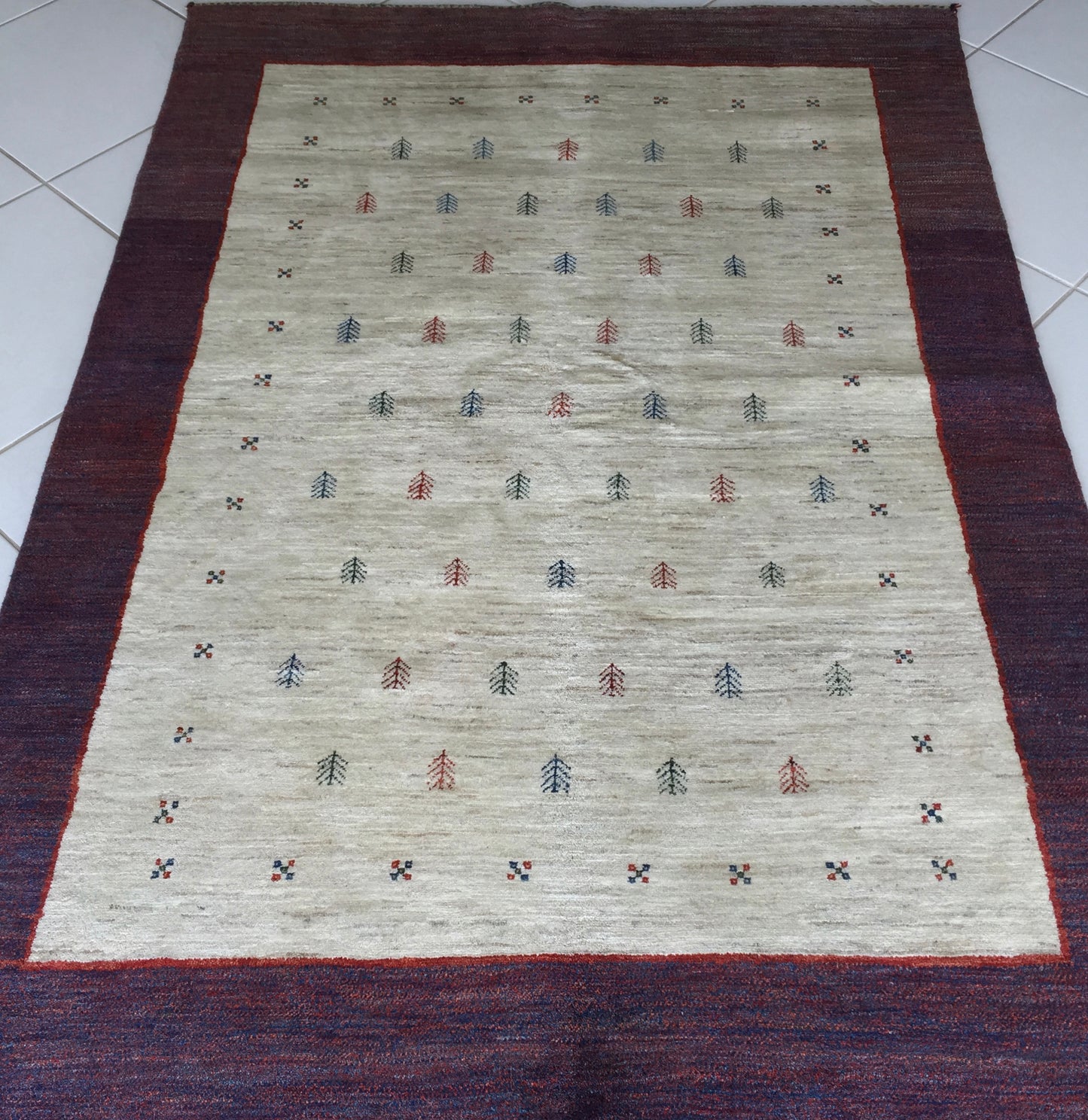 Teppich Kashkuli Perser Handgeknüpfte Orientteppich Kashkoli Beige Lila Mehrfarbig