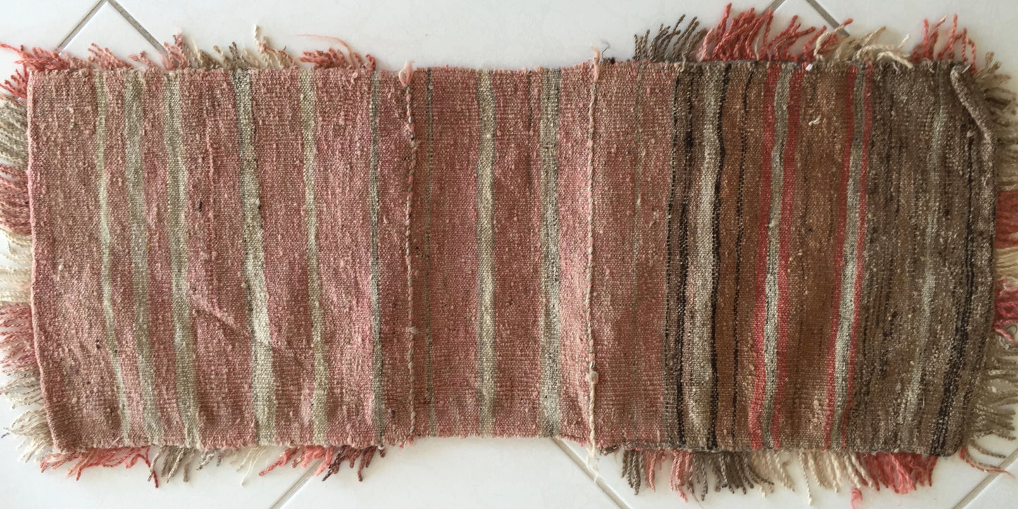 Doppeltasche Tasche Teppich Alte Nomaden Sammlerstück Belutsch Rosa Mehrfarbig