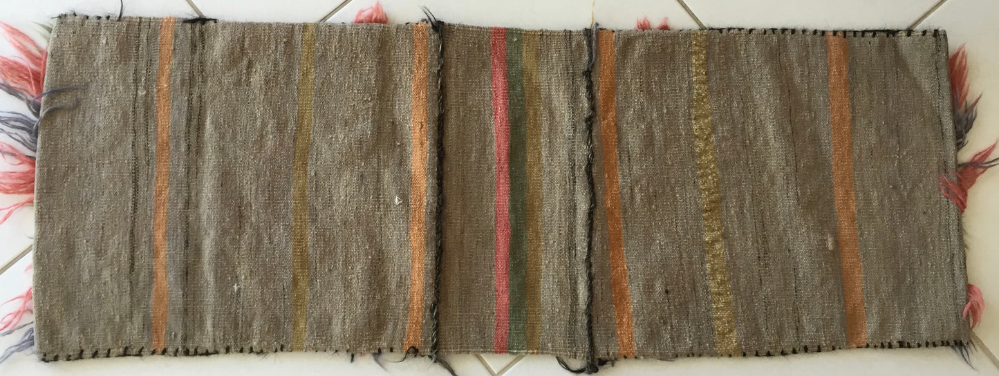 Doppeltasche Belutsch Kelim Alt Afghan Nomaden Baluch Tasche Beige Sumach Handgewebt