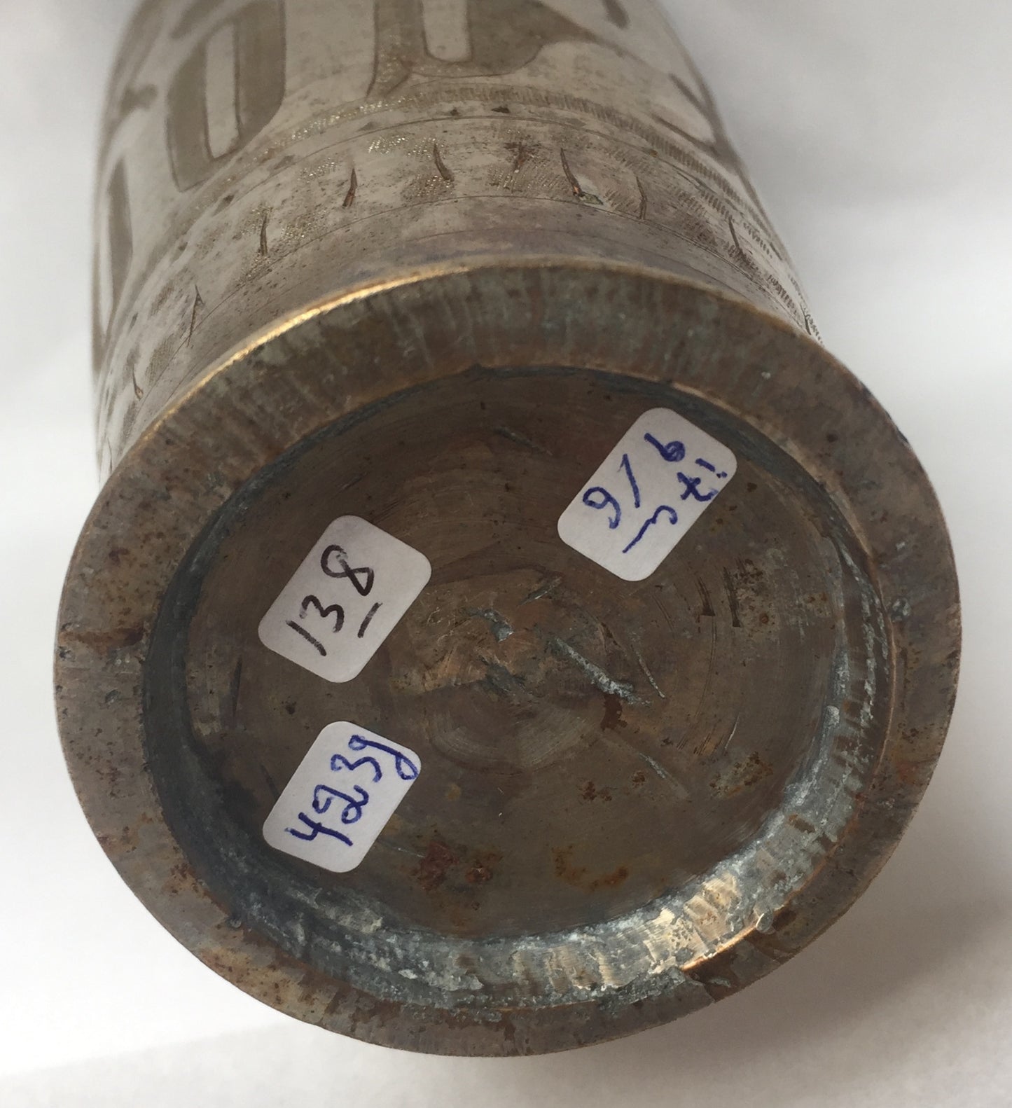 Becher Alte Messing Vase Wasserbecher Silber Gold Good luck Gravur Handarbeit