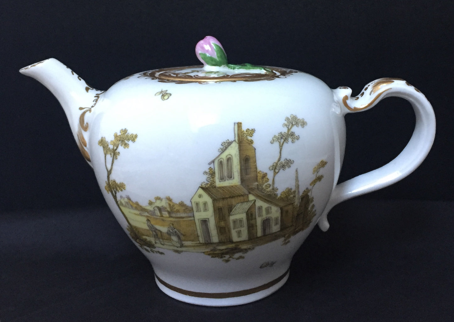 Wien Kanne Kaffeekanne Teekanne um 1780 Porzellan Österreich Landschaftsinsel Architektur