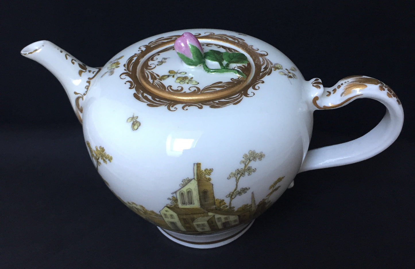 Wien Kanne Kaffeekanne Teekanne um 1780 Porzellan Österreich Landschaftsinsel Architektur