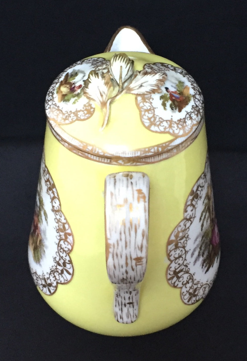 Meissen Porzellan Kaffeekanne 1800 Seltene Kanne Landschaft und Menschen 2.Wahl