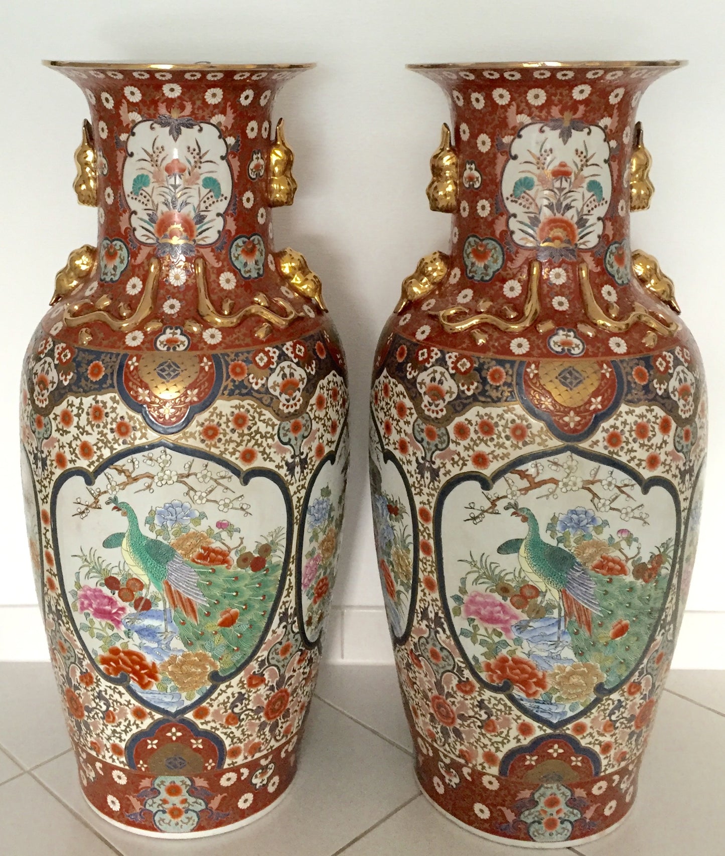 Vase Alte China Emaille Miniatur Bronze Gold Stehvase Keramik Handarbeit Signiert 20.Jh