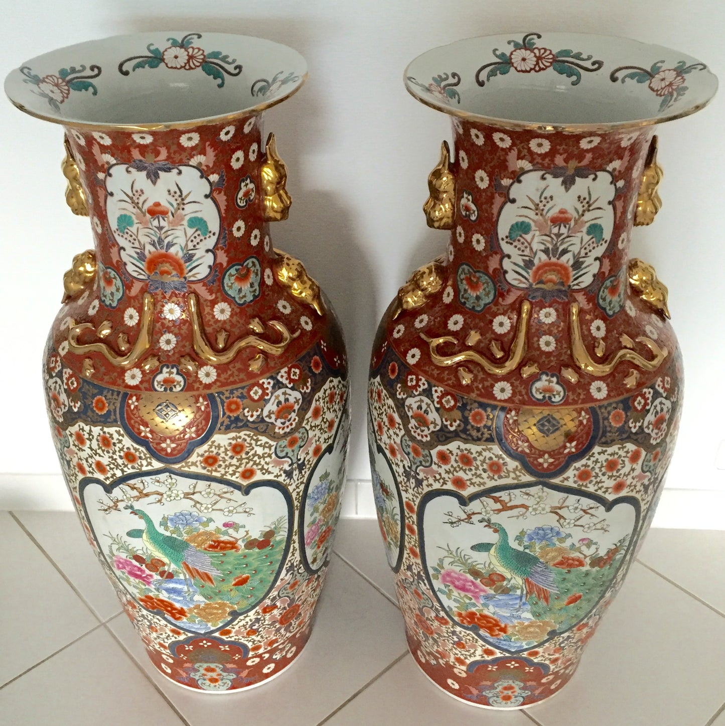 Vase Alte China Emaille Miniatur Bronze Gold Stehvase Keramik Handarbeit Signiert 20.Jh