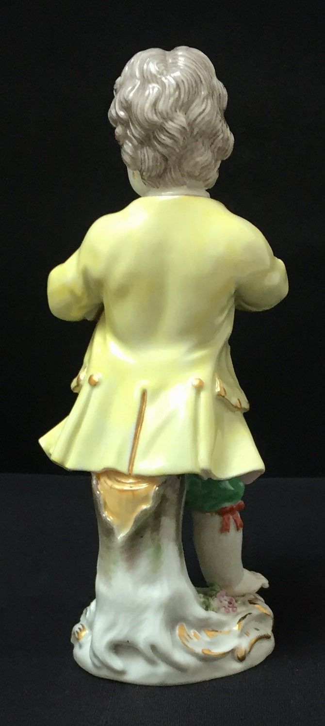 Meissen Gärtnerjunge mit Blumenkranz 1. Wahl Porzellan Figur