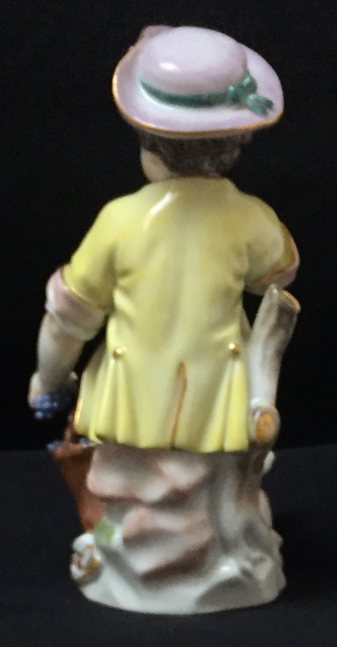 Meissen Figur Gärtnerkind mit Traubenkorb 1. Wahl Porzellan Bunt Kändler