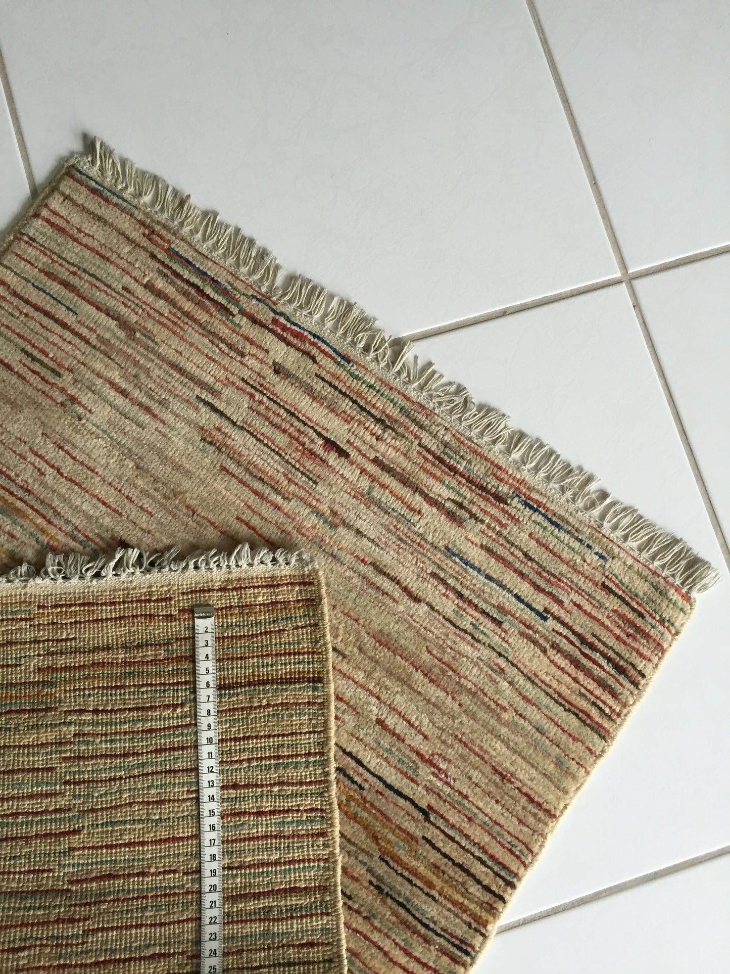 Teppich Fussmatte Afghan Gabbeh Handgeknüpft Beige