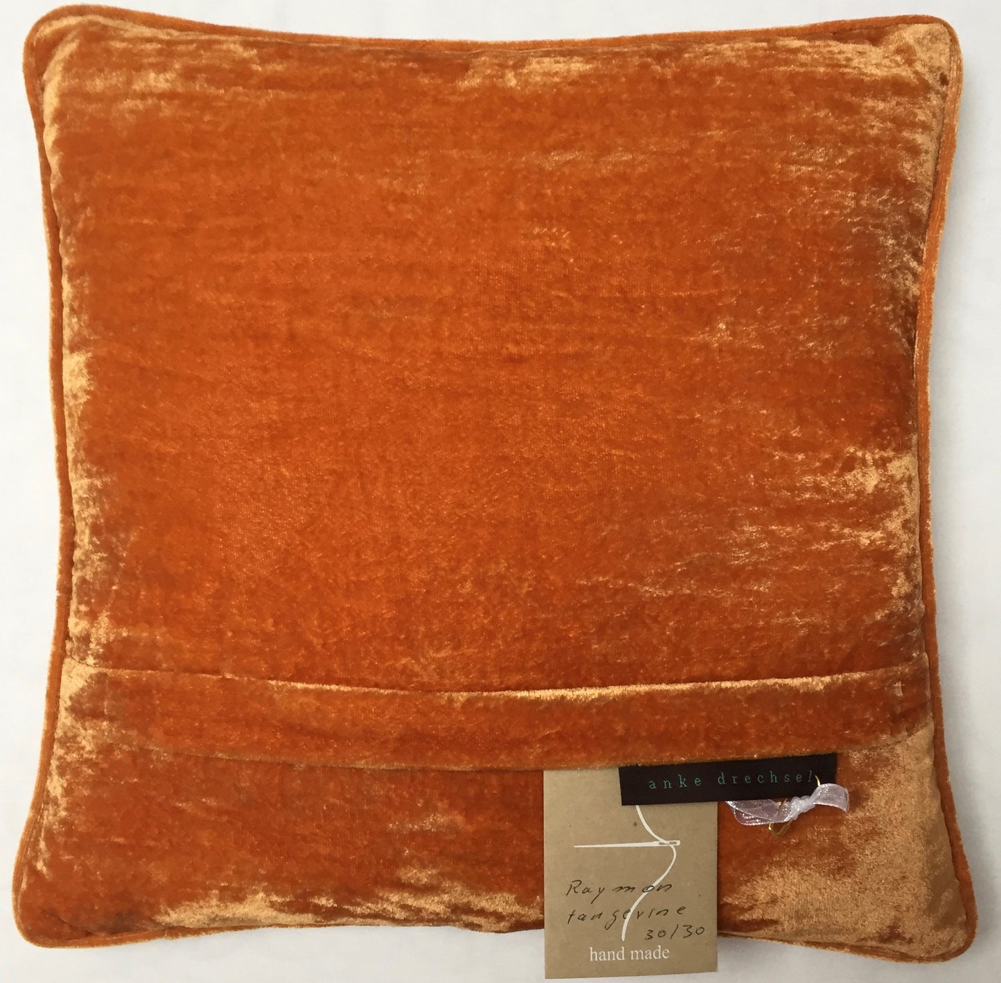 Anke Drechsel Kissen RAYMON Tangerine Bestickt Seiden Samt Orange