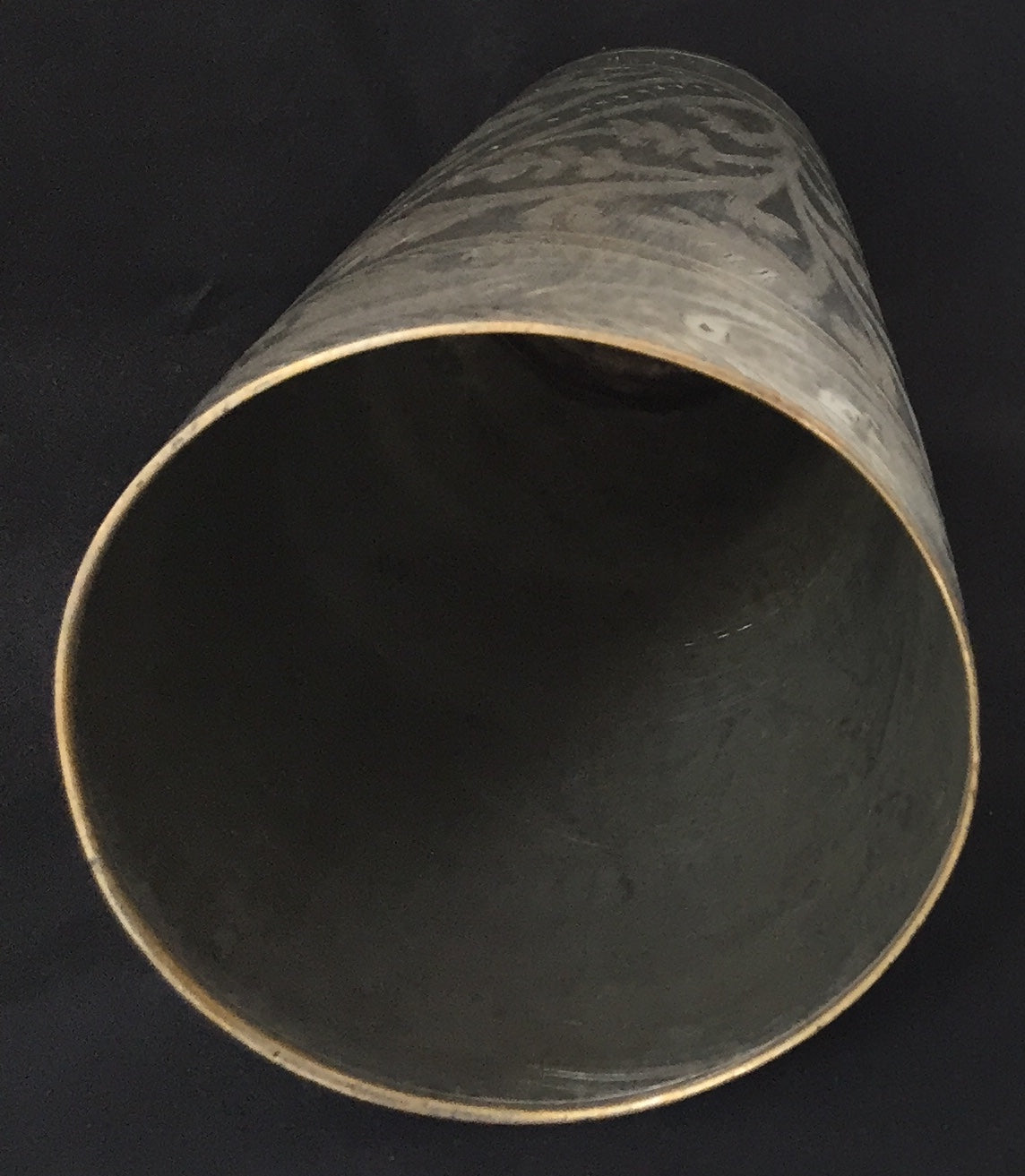 Becher Alte Messing Vase Sammler Vintage Gravur Handarbeit Silber