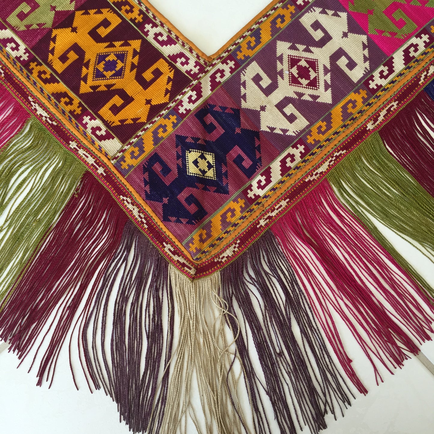 Sammler Antike Dekoband Uzbek Suzani Embroidered Zeltband Grün Mehrfarbig