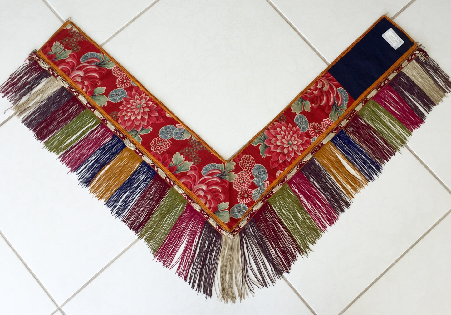 Sammler Antike Dekoband Uzbek Suzani Embroidered Zeltband Grün Mehrfarbig