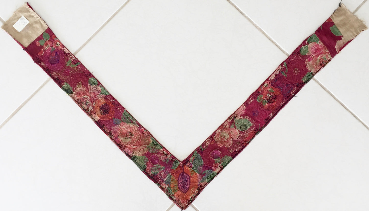 Antike Uzbek Suzani Embroidered Dekoband Sammlerstück Stickerei Dekoration Pink Mehrfarbig