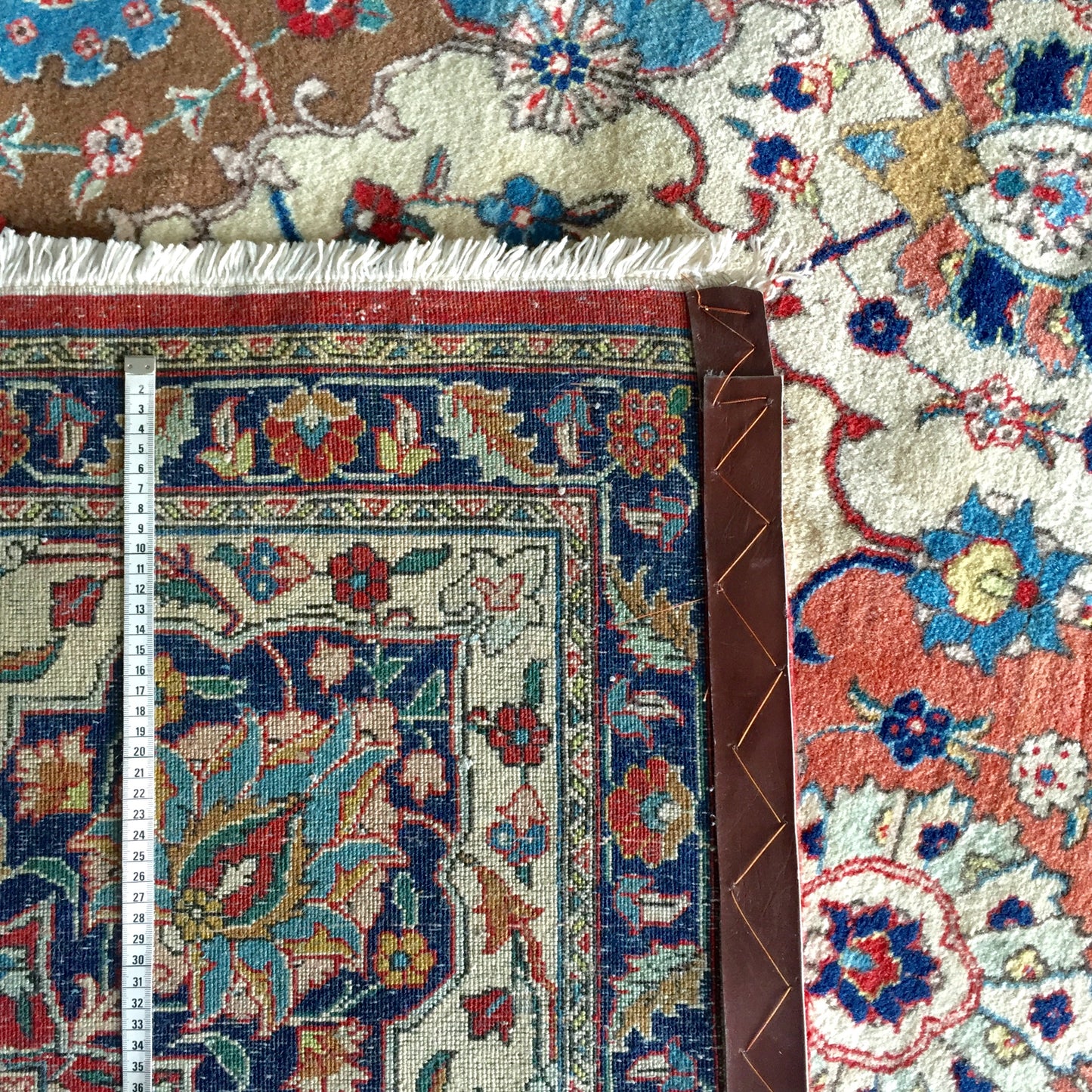 Teppich Perser Täbris Antike Meisterstück Orient Handgeknüpfte Tabriz Beige Mehrfarbig
