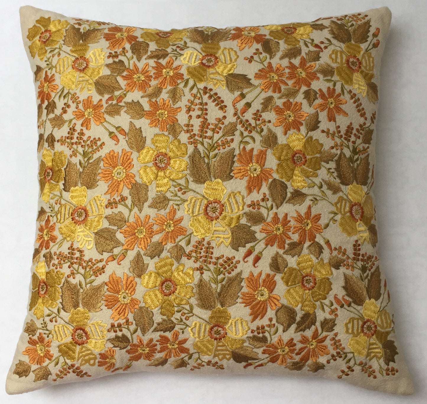 Anke Drechsel Kissen MABEL Yellow Bestickt Tussah Seide Gelb