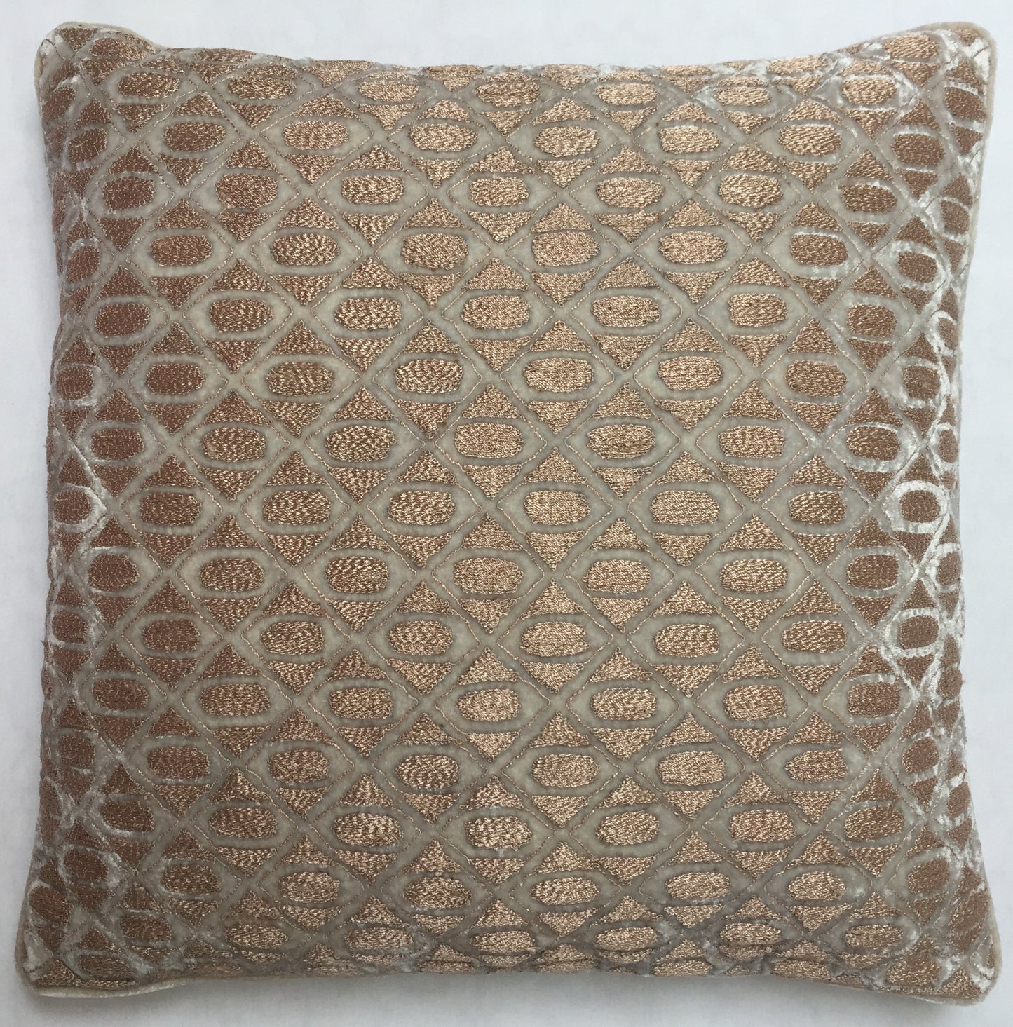 Anke Drechsel Kissen NINA Silber Beige Bestickt Seiden Samt