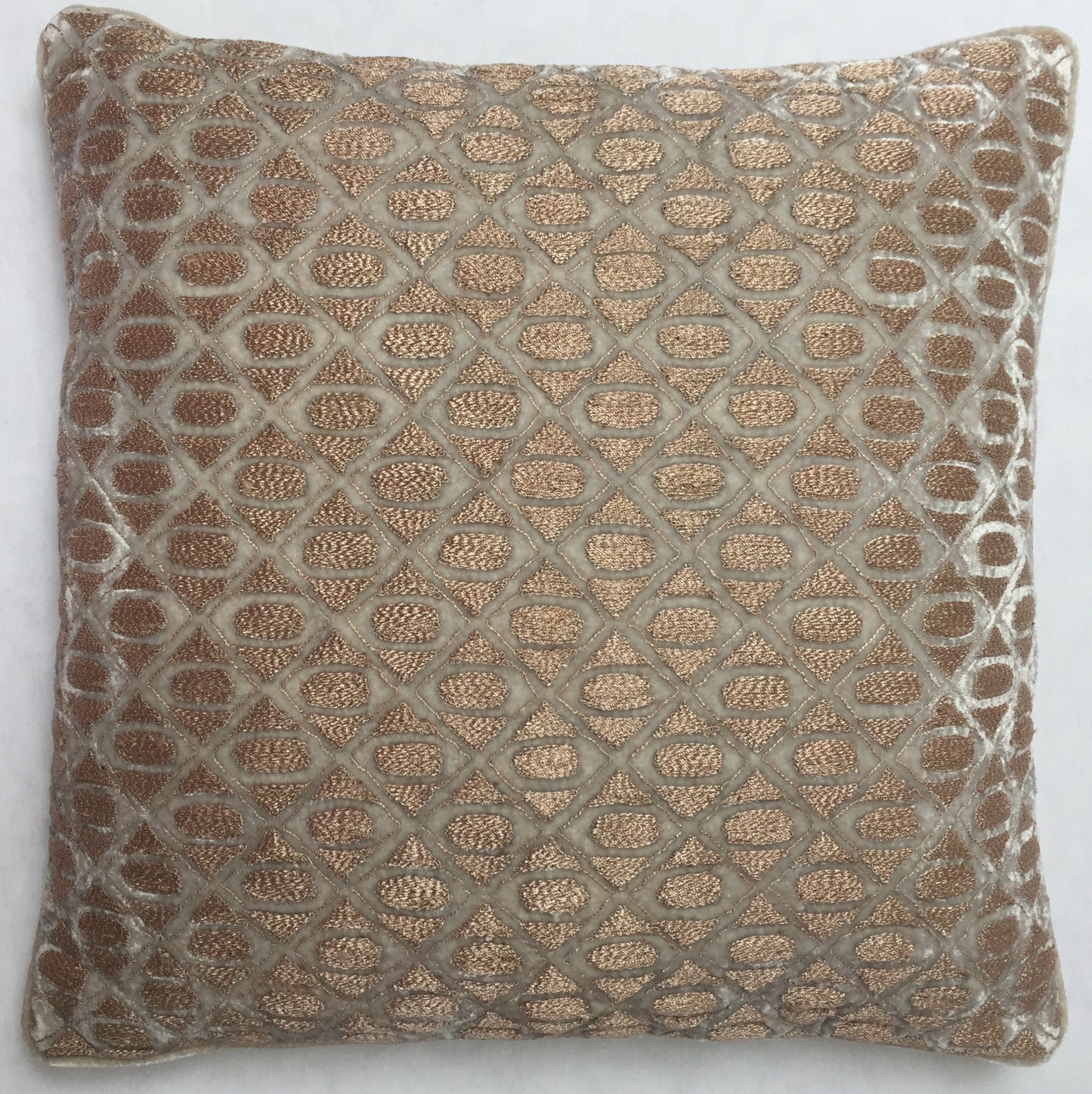 Anke Drechsel Kissen NINA Silber Beige Bestickt Seiden Samt