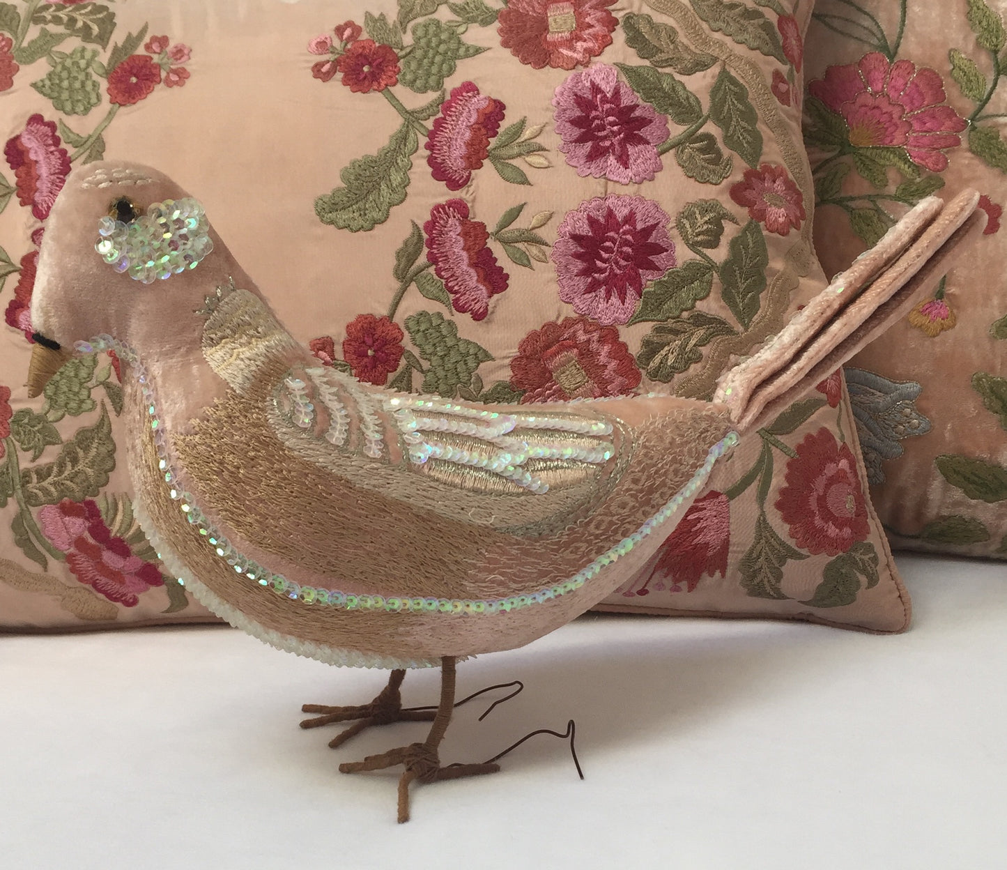 Anke Drechsel Luxus Taube Rosa Bestickt Seiden Samt Luxus Dove Rosa