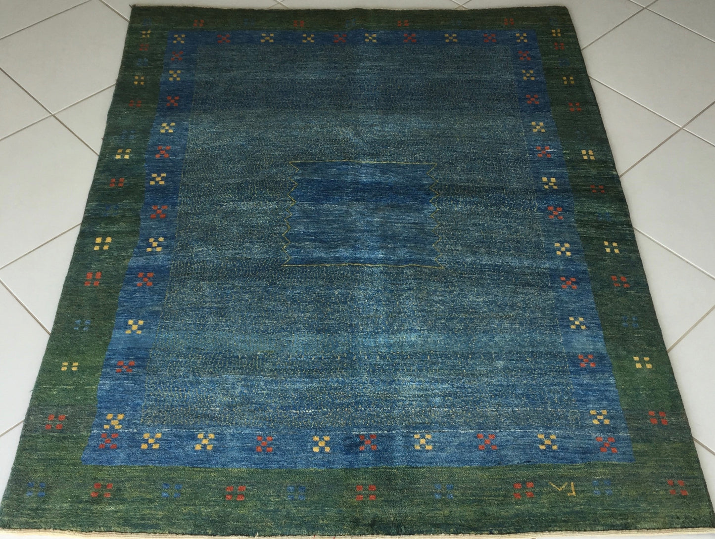 Teppich Kashkoli Exklusive Perser Kashkuli Handgeknüpfte Orientteppich Blau Grün