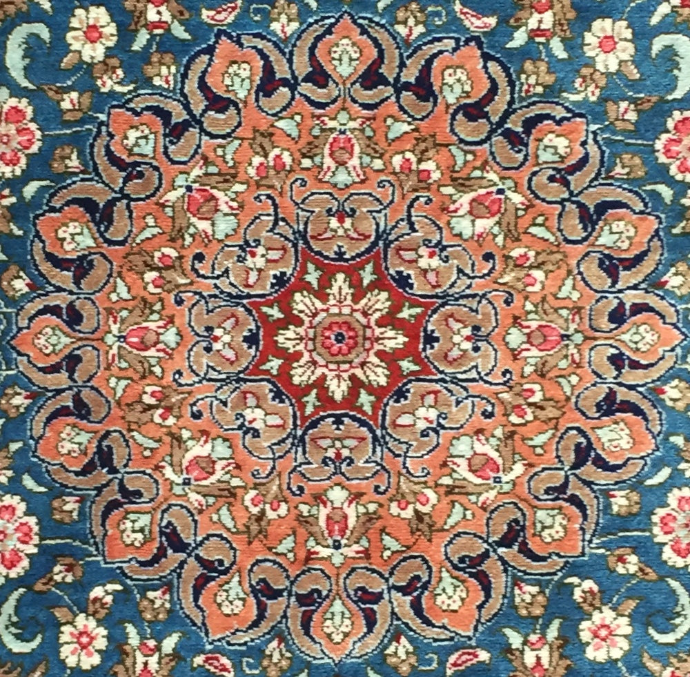 Teppich Ghom Seide Exklusive Handgeknüpfte Perser Meisterstück Orientteppich Lila Rosa Gum Kum
