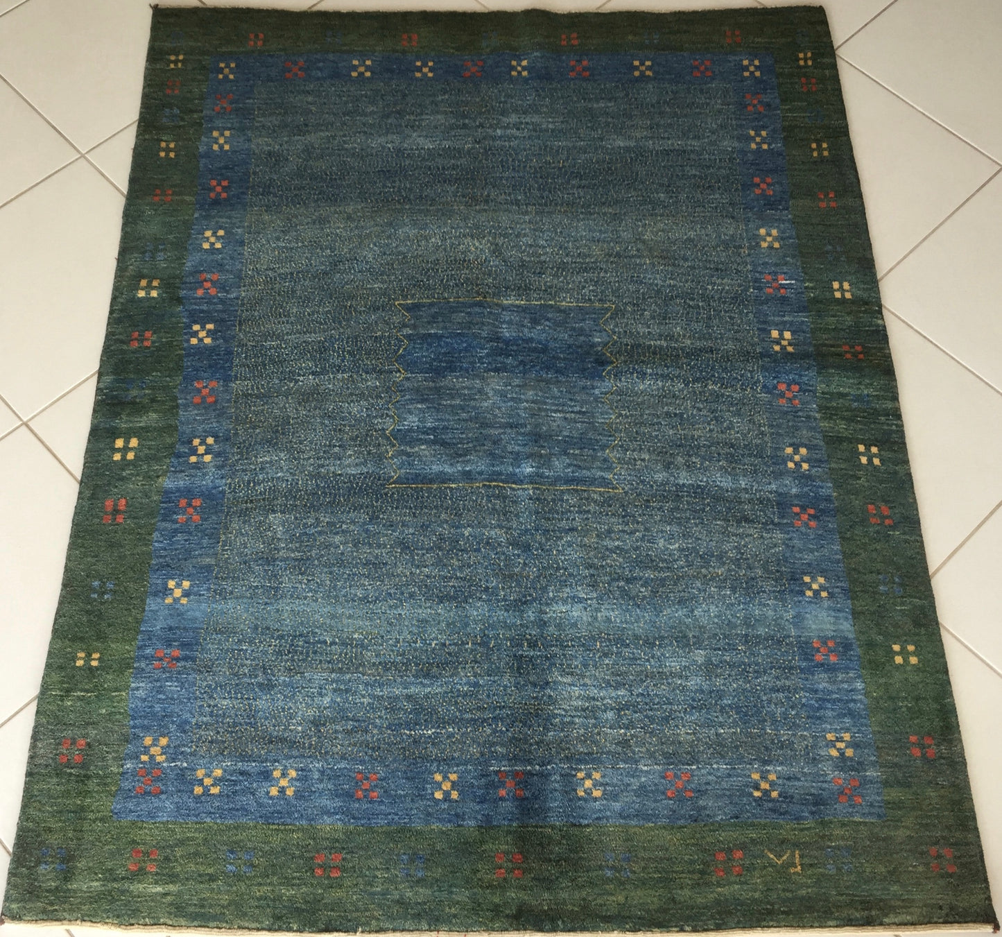 Teppich Kashkoli Exklusive Perser Kashkuli Handgeknüpfte Orientteppich Blau Grün