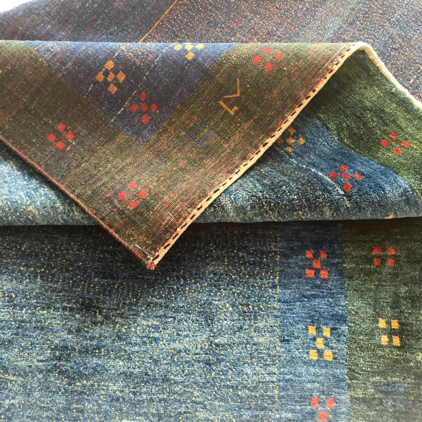 Teppich Kashkoli Exklusive Perser Kashkuli Handgeknüpfte Orientteppich Blau Grün