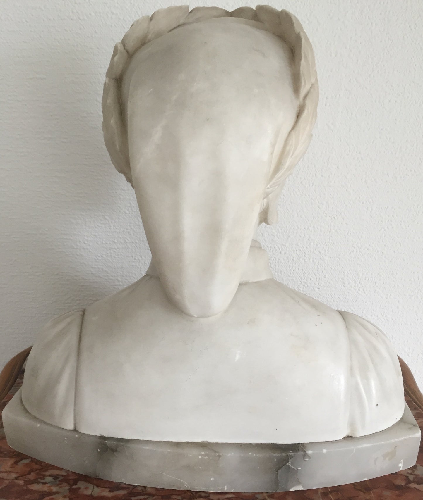 Büste Skulptur Dante Alabaster Marmor von Künstler Currini signiert 20.Jahrhundert