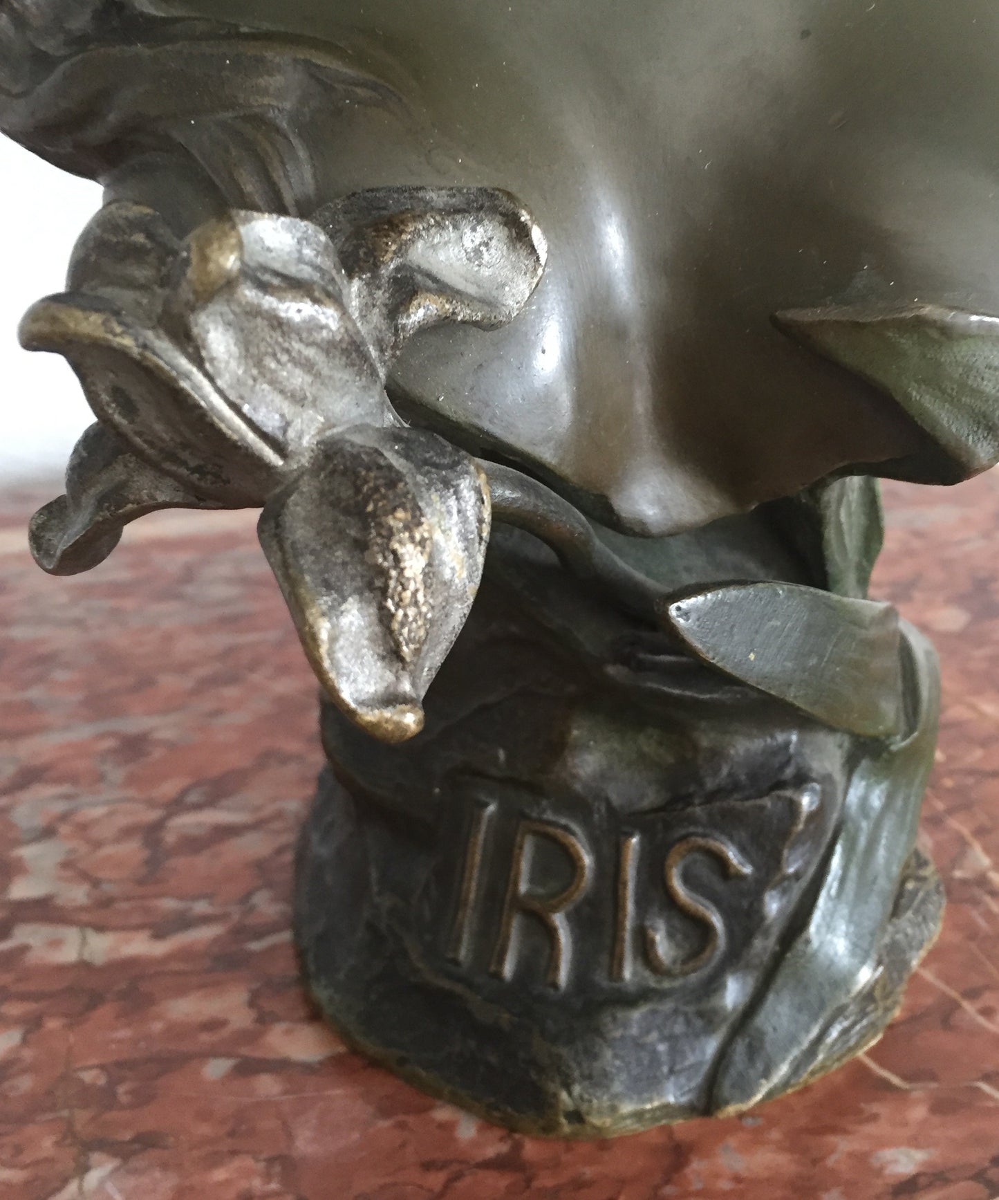 Skulptur Antike Statue Frauenportrait Nelzon Paris Bronze Braun Iris Signiert