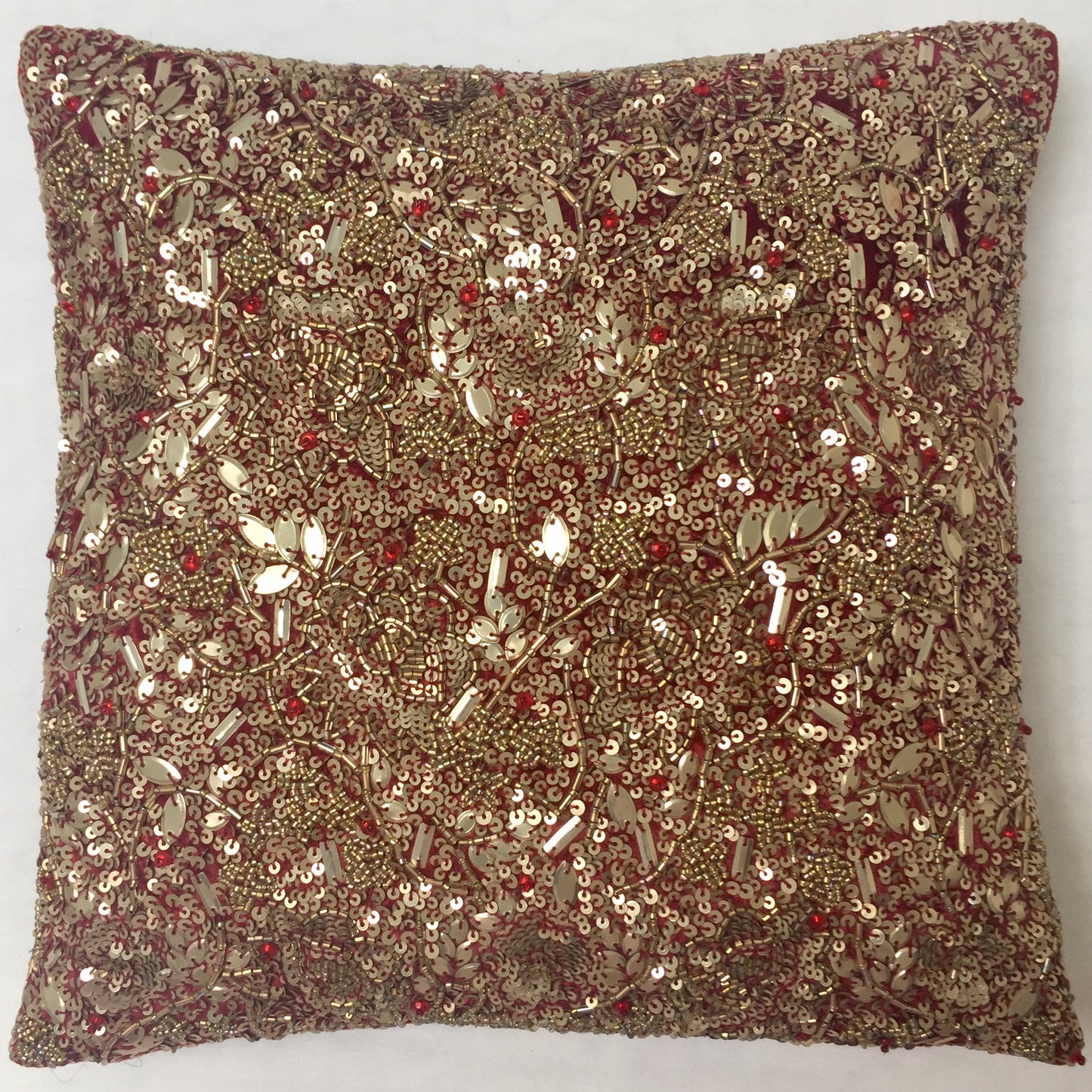 Anke Drechsel Kissen Haute Couture Enchanted Granatapfel Bestickt Seiden Samt Rot Gold
