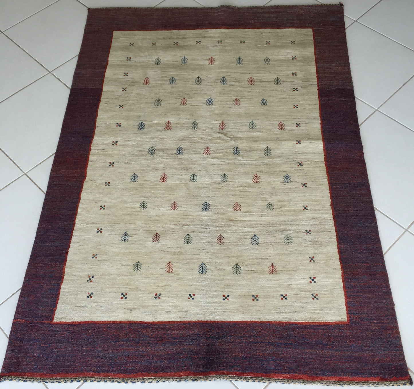 Teppich Kashkuli Perser Handgeknüpfte Orientteppich Kashkoli Beige Lila Mehrfarbig