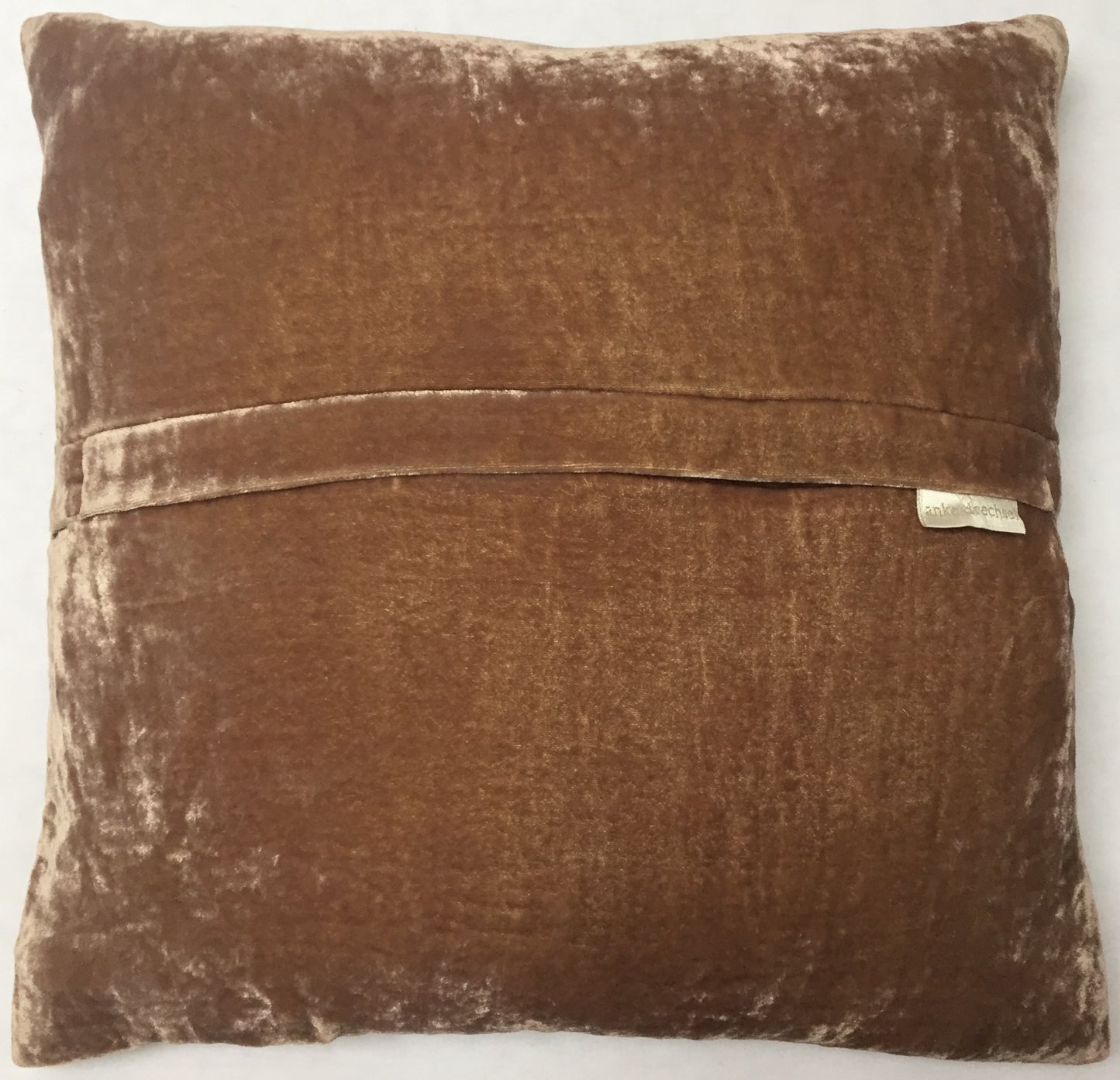 Anke Drechsel Kissen Haute Couture Taupe Rose Bestickt Seiden Samt Beige Blau