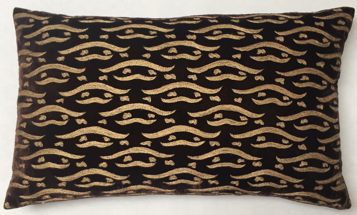 Anke Drechsel Kissen Haute Couture Purple Brown Gold Bestickt Seiden Samt