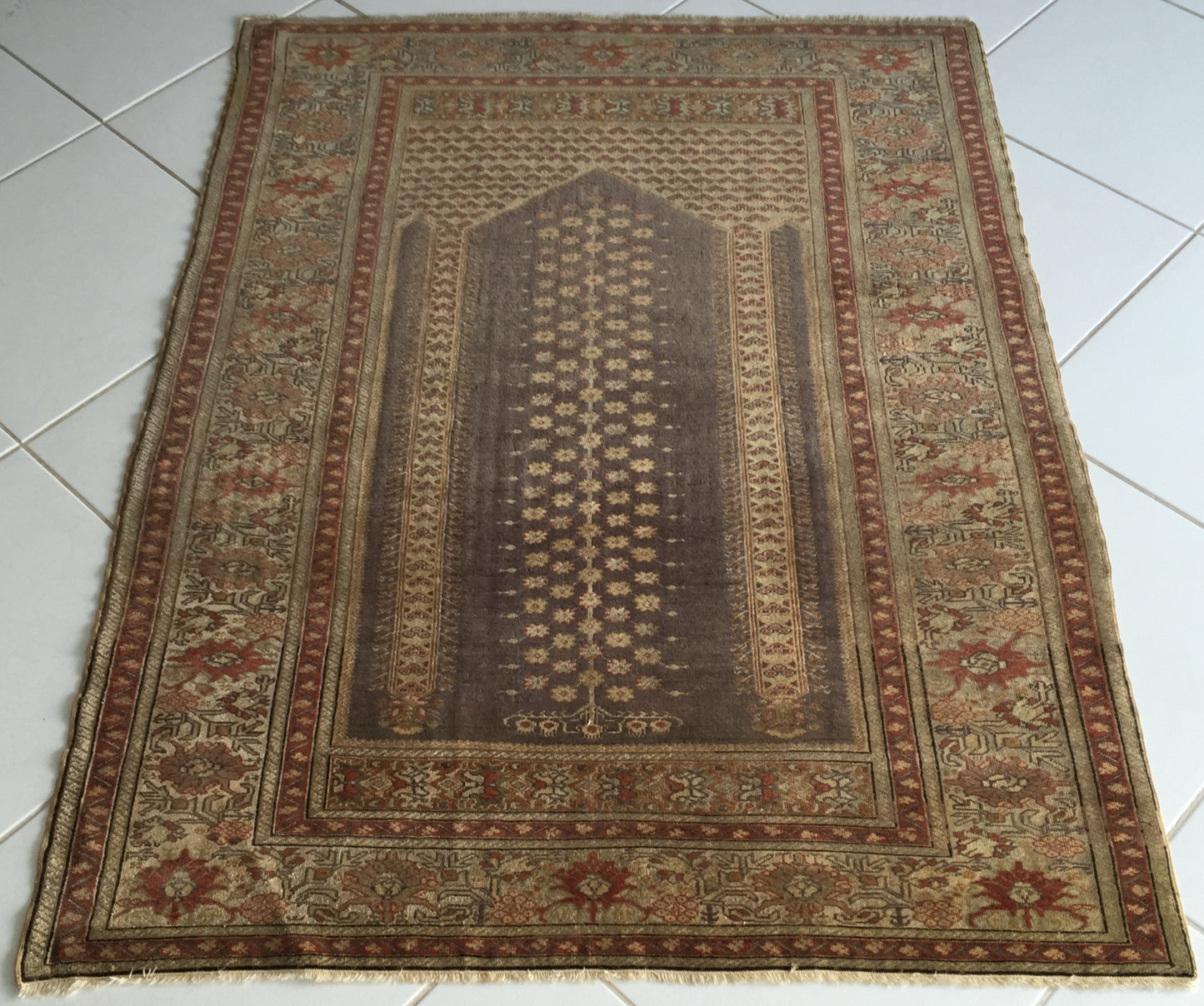 Teppich Antike Panderma Beige Handgeknüpfte Anatolia