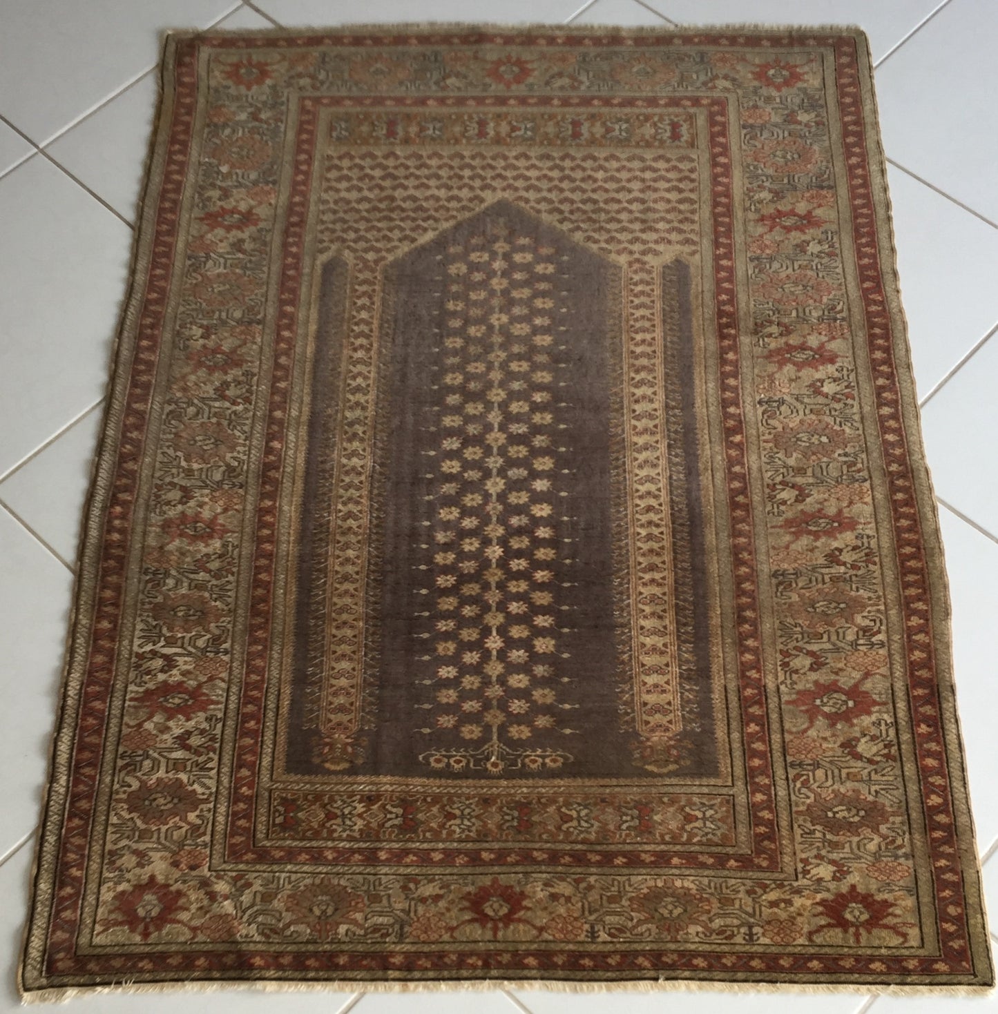 Teppich Antike Panderma Beige Handgeknüpfte Anatolia