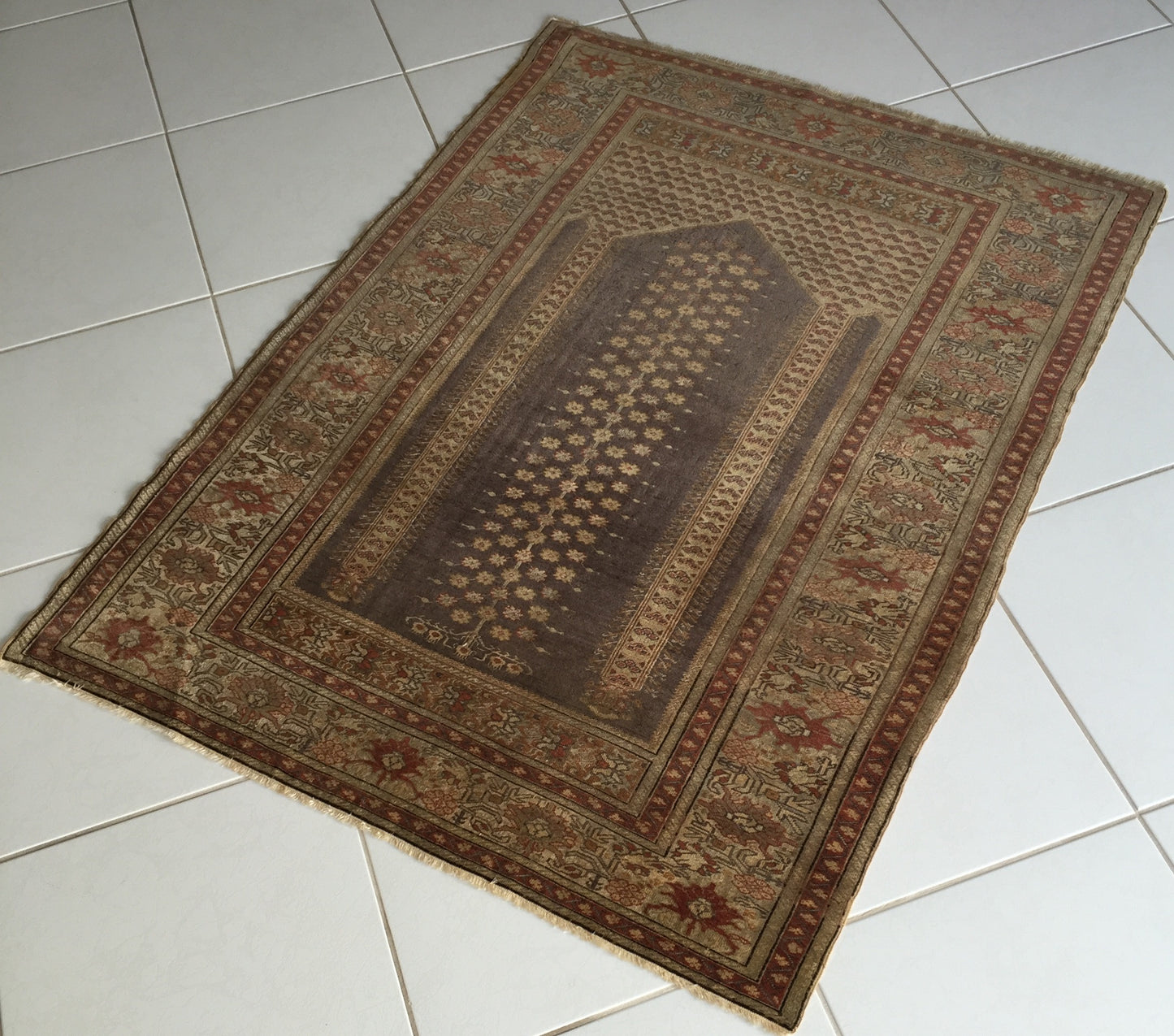 Teppich Antike Panderma Beige Handgeknüpfte Anatolia