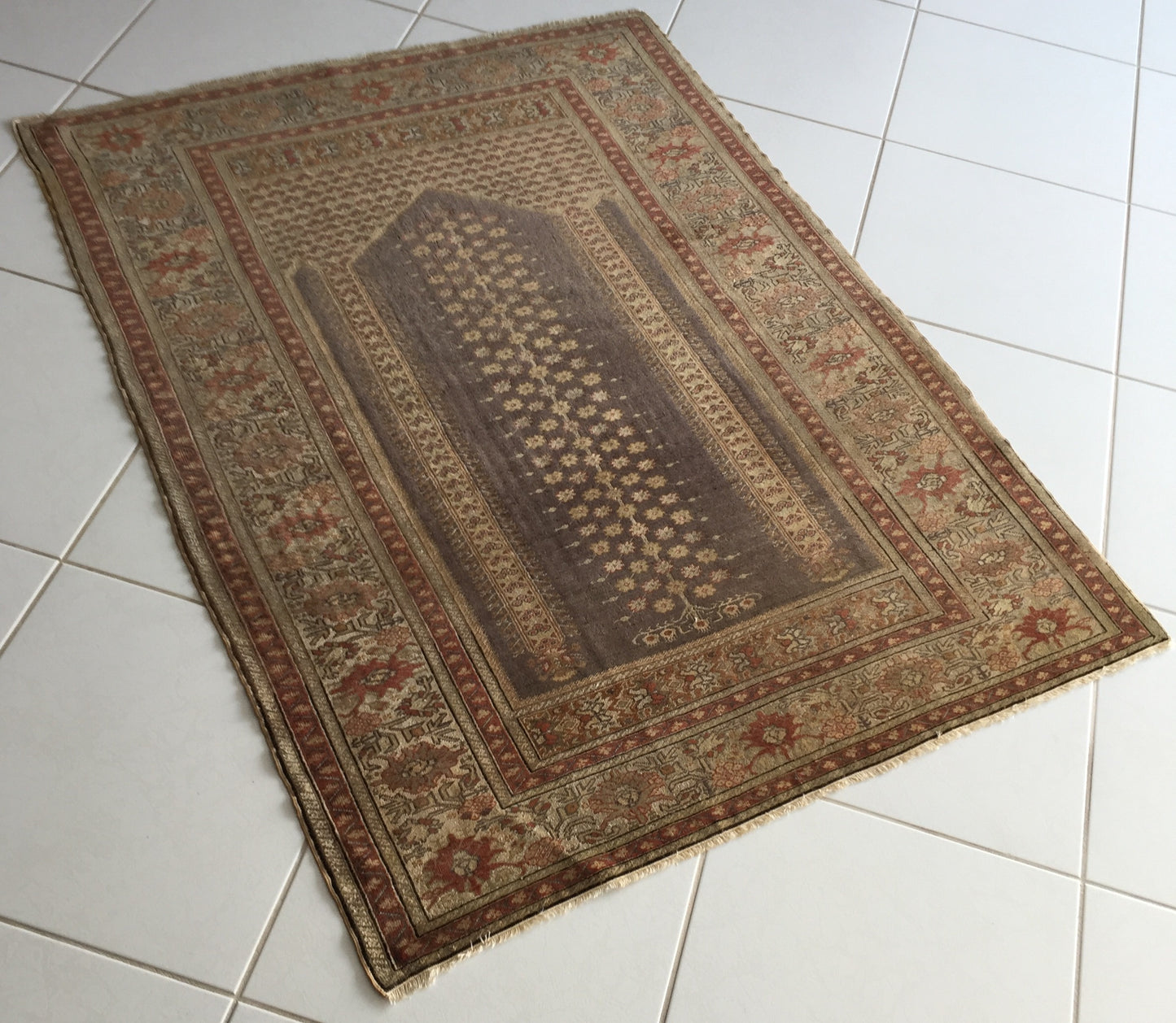 Teppich Antike Panderma Beige Handgeknüpfte Anatolia
